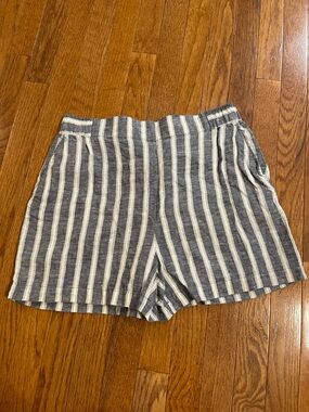 Christian Siriano Women’s Striped Shorts - Denim & White